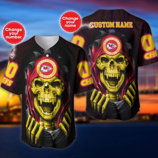 Kansas City Chiefs Personalized Baseball Jersey 015
