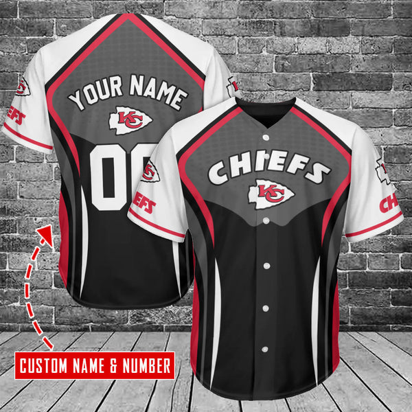 Kansas City Chiefs Personalized Baseball Jersey 034