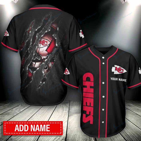 Kansas City Chiefs Personalized Baseball Jersey 035