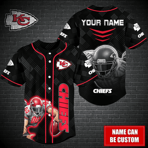 Kansas City Chiefs Personalized Baseball Jersey 025