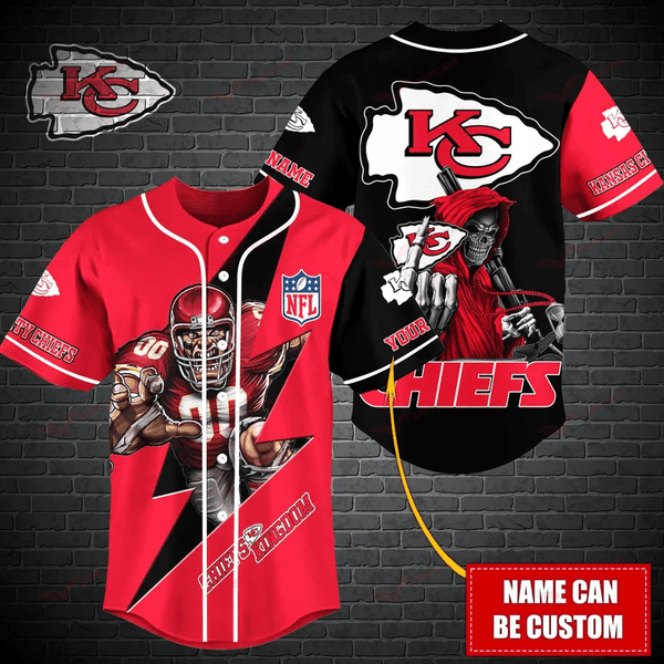 Kansas City Chiefs Personalized Baseball Jersey 043