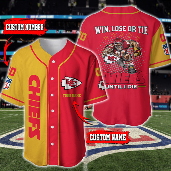 Kansas City Chiefs Personalized Baseball Jersey 040