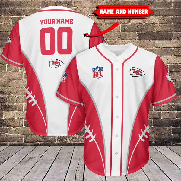 Kansas City Chiefs Personalized Baseball Jersey 039
