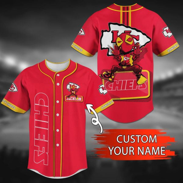 Kansas City Chiefs Personalized Baseball Jersey 020