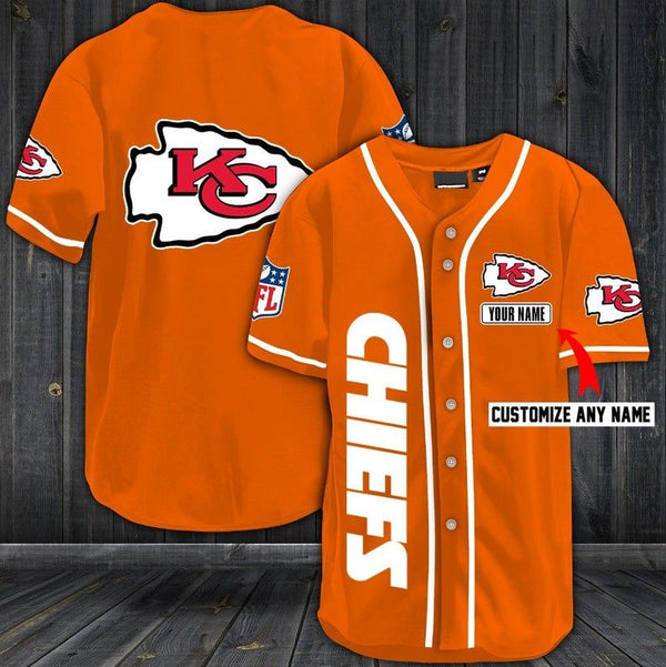 Kansas City Chiefs Personalized Baseball Jersey 037