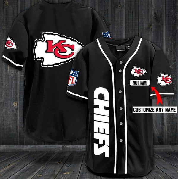 Kansas City Chiefs Personalized Baseball Jersey 037