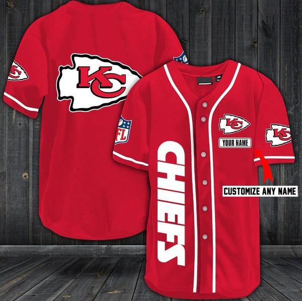 Kansas City Chiefs Personalized Baseball Jersey 037