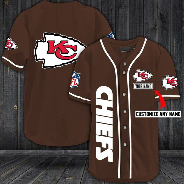Kansas City Chiefs Personalized Baseball Jersey 037