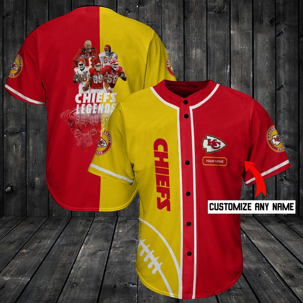 Kansas City Chiefs Personalized Baseball Jersey 038