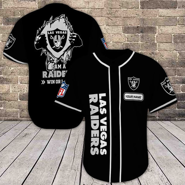 Las Vegas Raiders Personalized Baseball Jersey 029