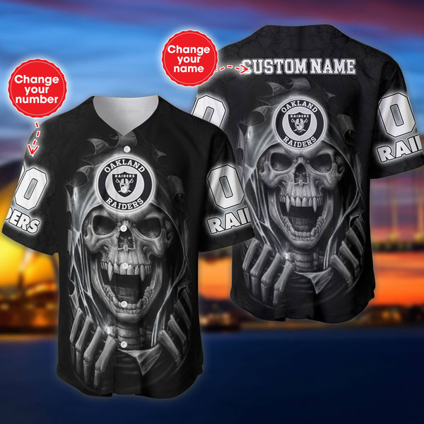 Las Vegas Raiders Personalized Baseball Jersey 027