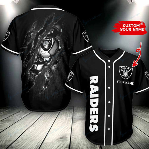 Las Vegas Raiders Personalized Baseball Jersey 044