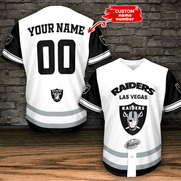 Las Vegas Raiders Personalized Baseball Jersey 047