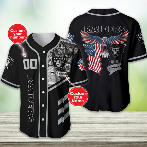 Las Vegas Raiders Personalized Baseball Jersey 048