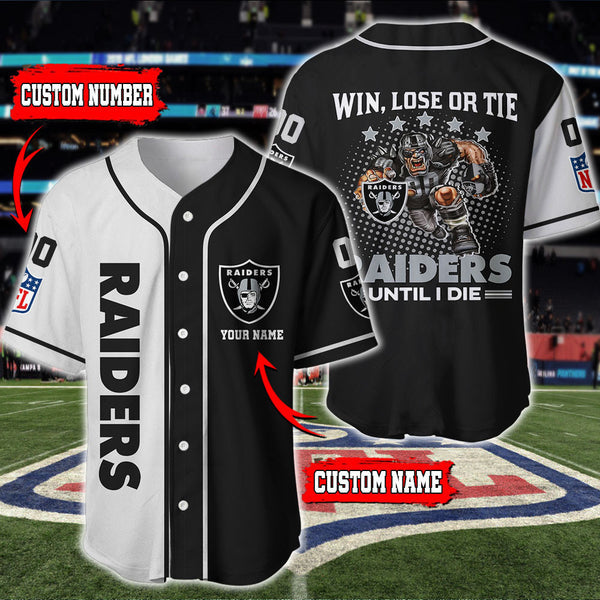 Las Vegas Raiders Personalized Baseball Jersey 054