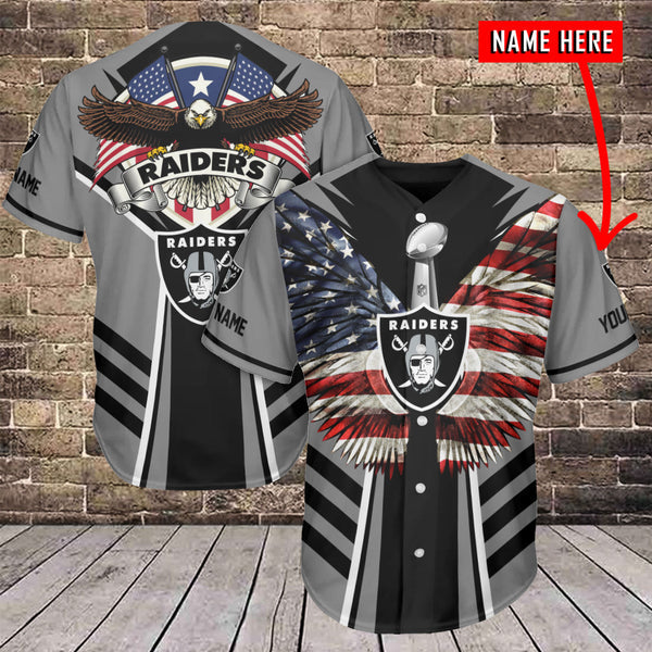 Las Vegas Raiders Personalized Baseball Jersey 053