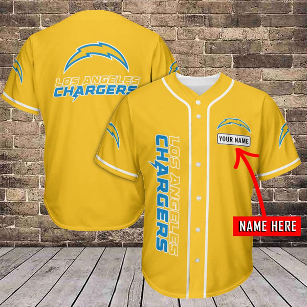 Los Angeles Chargers Personalized Baseball Jersey 010