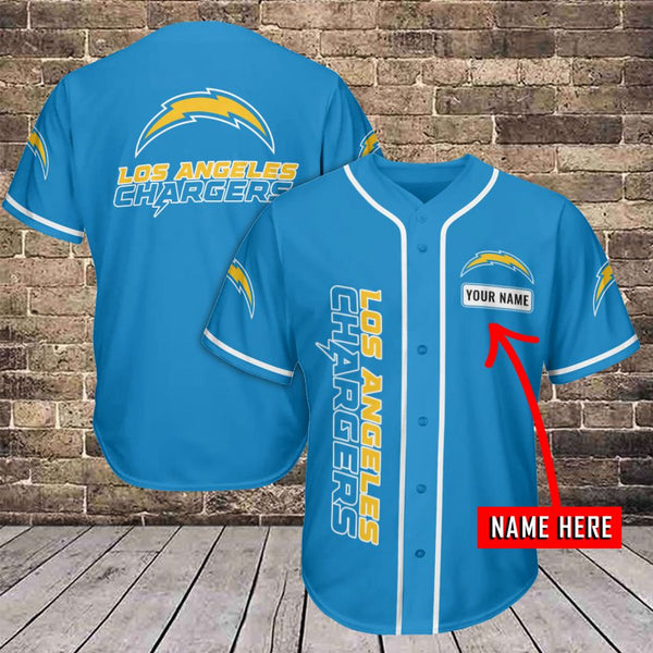 Los Angeles Chargers Personalized Baseball Jersey 010
