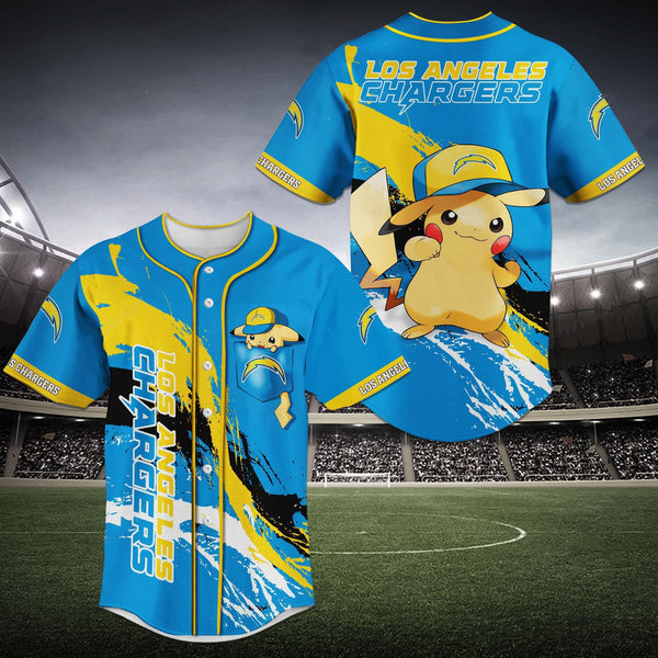Los Angeles Chargers Personalized Baseball Jersey 025