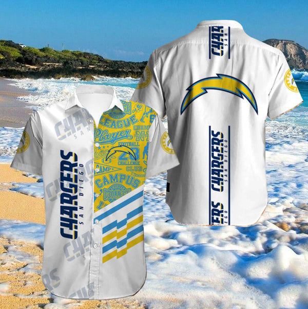Los Angeles Chargers 2 (3) Personalized Hawaiian Button down shirt