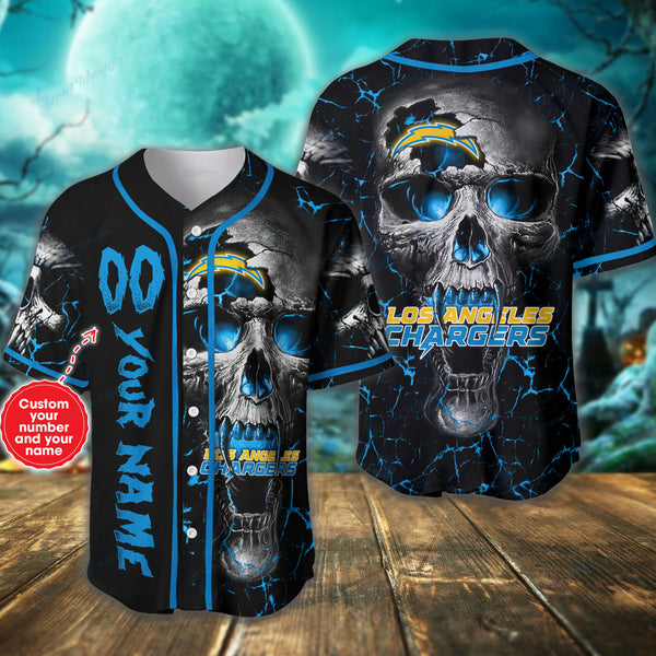Los Angeles Chargers Personalized Baseball Jersey 019