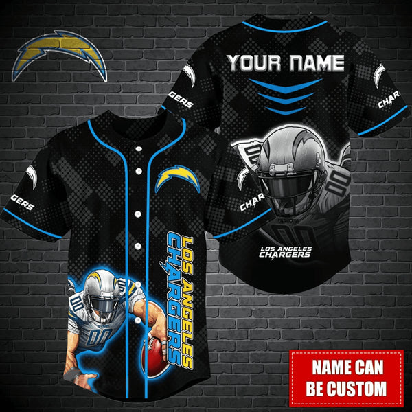 Los Angeles Chargers Personalized Baseball Jersey 021