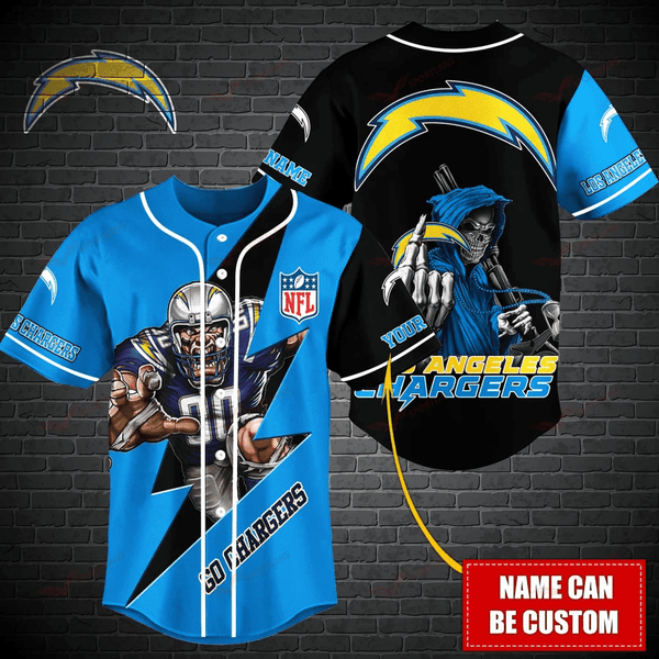 Los Angeles Chargers Personalized Baseball Jersey 013
