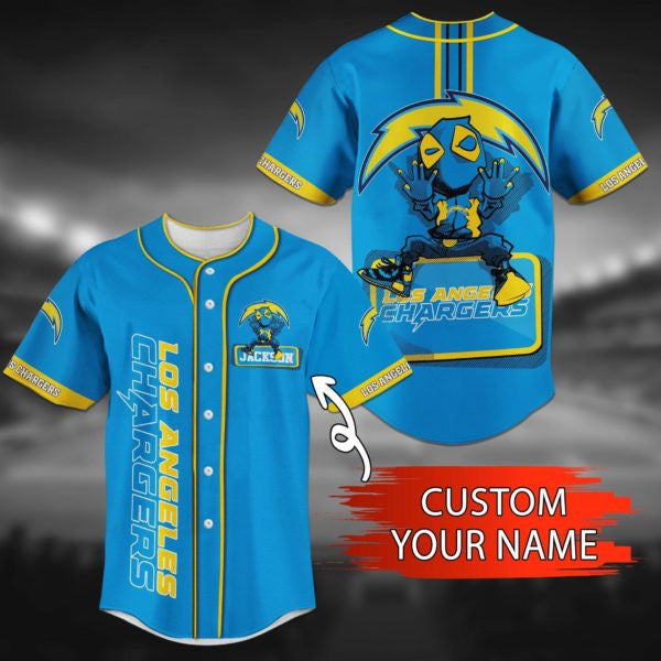 Los Angeles Chargers Personalized Baseball Jersey 024