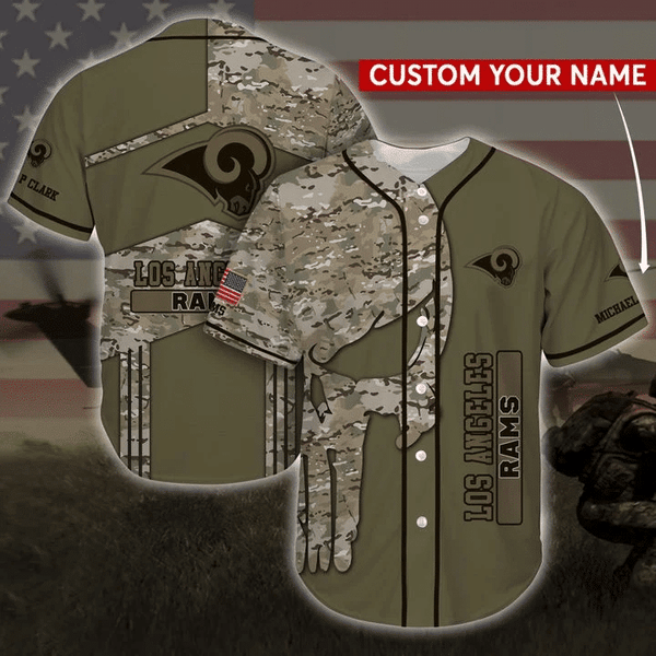 Los Angeles Rams Personalized Baseball Jersey 013