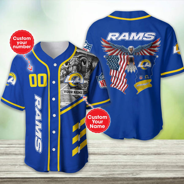 Los Angeles Rams Personalized Baseball Jersey 030