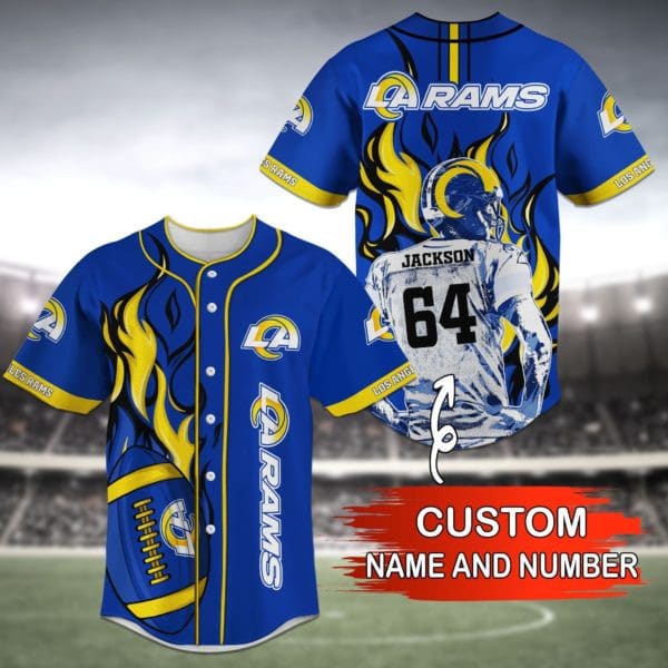 Los Angeles Rams Personalized Baseball Jersey 017