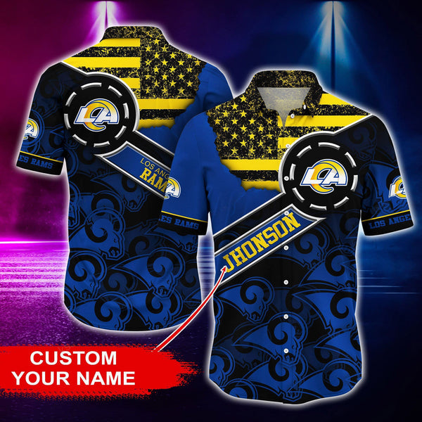 Los Angeles Rams 2 (25) Personalized Hawaiian Button down shirt