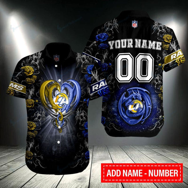 Los Angeles Rams 2 (46) Personalized Hawaiian Button down shirt