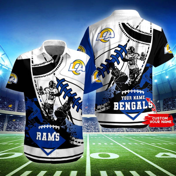 Los Angeles Rams 2 (45) Personalized Hawaiian Button down shirt