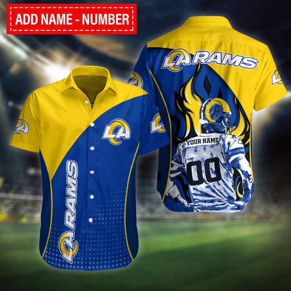 Los Angeles Rams 2 (43) Personalized Hawaiian Button down shirt