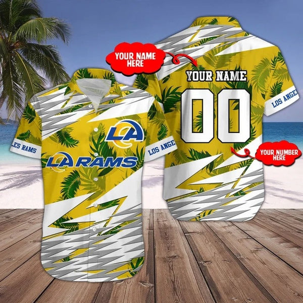 Los Angeles Rams 2 (42) Personalized Hawaiian Button down shirt
