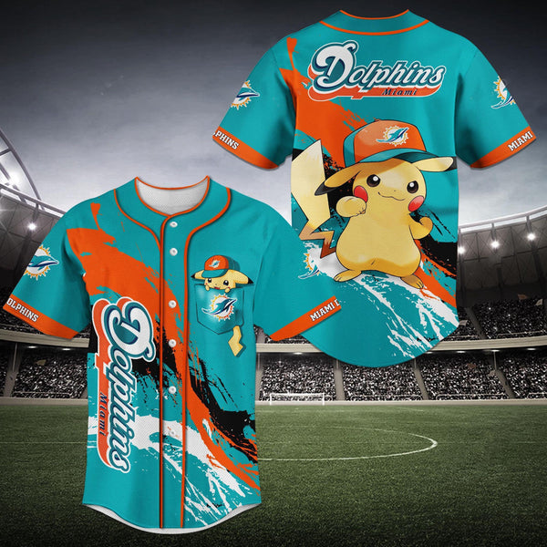 Miami Dolphins Personalized Baseball Jersey 024