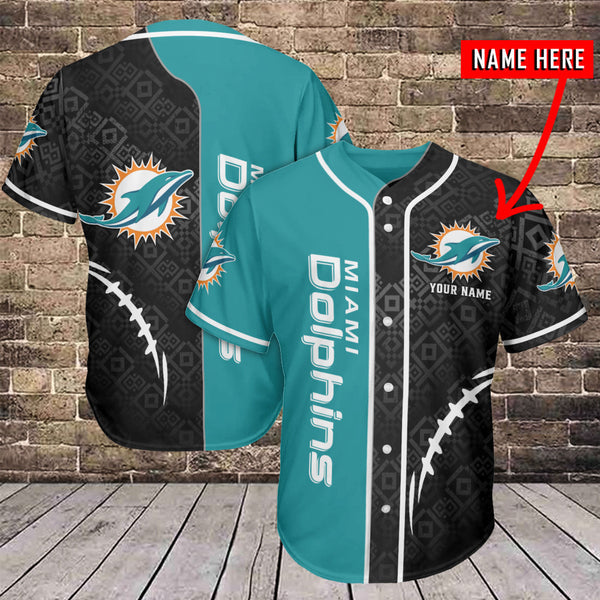 Miami Dolphins Personalized Baseball Jersey 021