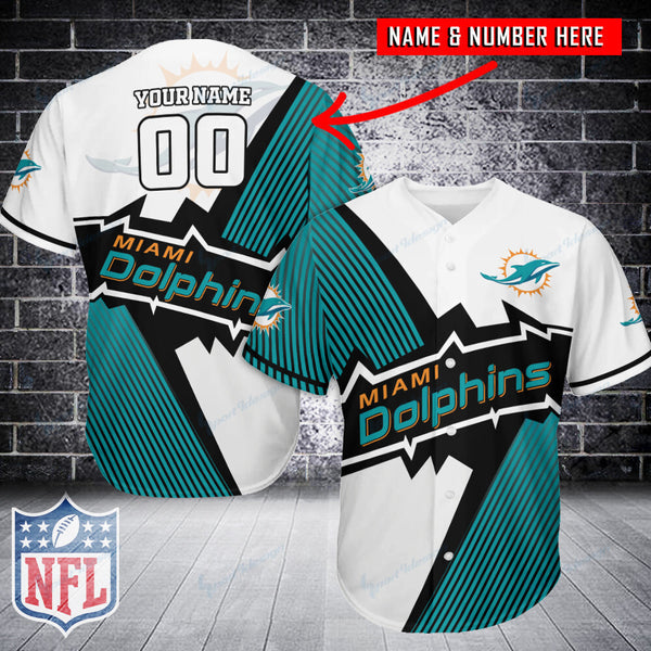 Miami Dolphins Personalized Baseball Jersey 032