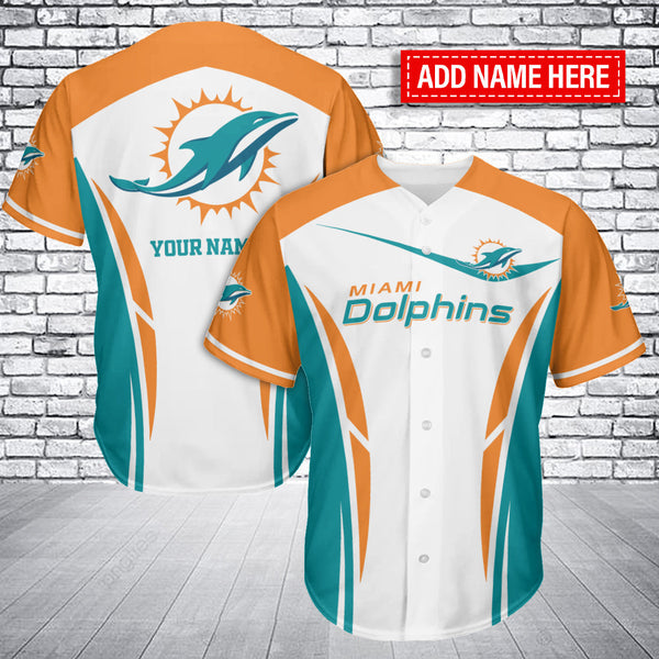 Miami Dolphins Personalized Baseball Jersey 034