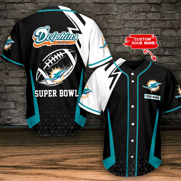 Miami Dolphins Personalized Baseball Jersey 033