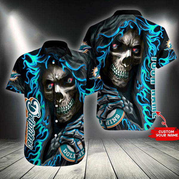 Miami Dolphins 2 (52) Personalized Hawaiian Button down shirt