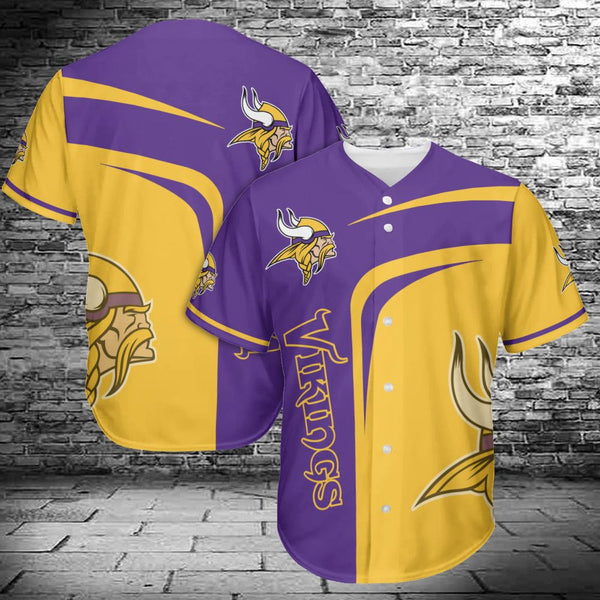 Minnesota Vikings Personalized Baseball Jersey 002