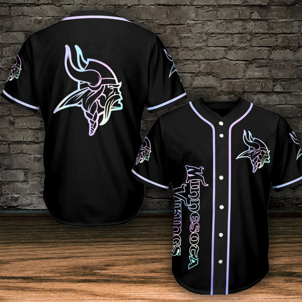 Minnesota Vikings Personalized Baseball Jersey 005