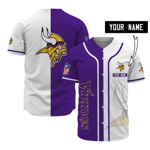 Minnesota Vikings Personalized Baseball Jersey 027
