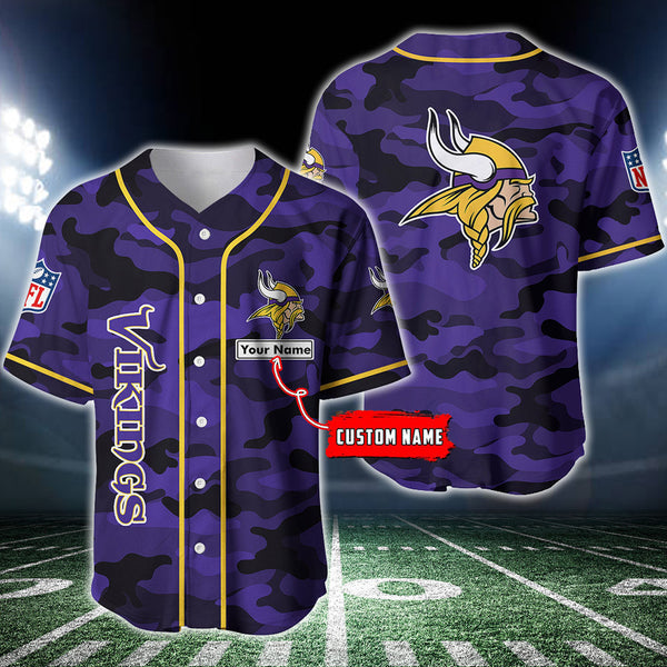 Minnesota Vikings Personalized Baseball Jersey 029