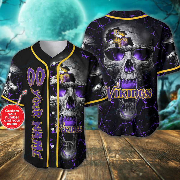 Minnesota Vikings Personalized Baseball Jersey 017