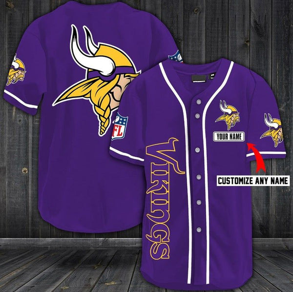 Minnesota Vikings Personalized Baseball Jersey 025
