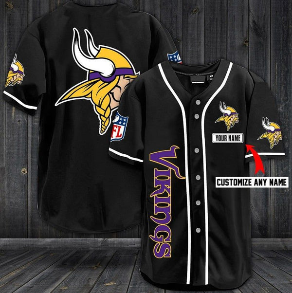 Minnesota Vikings Personalized Baseball Jersey 025