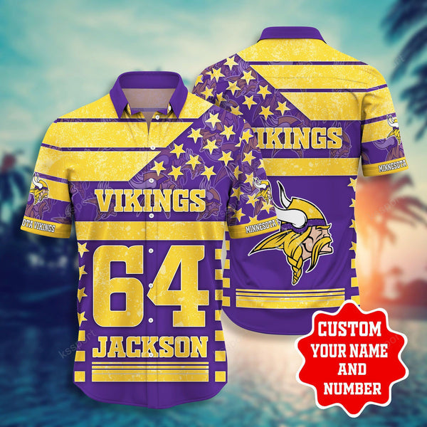 Minnesota Vikings 2 (40) Personalized Hawaiian Button down shirt